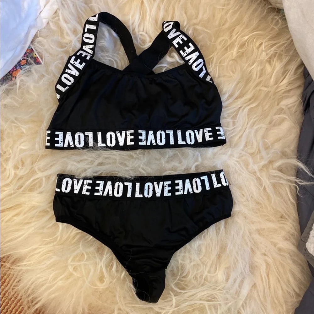 Never worn SHEIN black love set